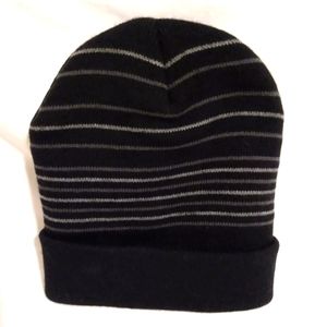 Tek Gear Thick black with gray stripes knit hat
